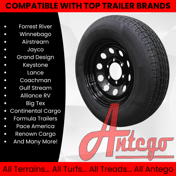 (Single Assembly) Antego Tire and Wheel  205/75R15 Highway Terrain Assembly – Optimized for High Load Performance, 15.0-Inch Rim, Load 107.0, Speed M | A15604510096108ST20575R15