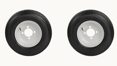 Set of Two 4.80-8 White Trailer Tire Assemblies