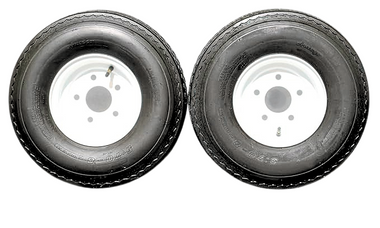 Antego Tire and Wheel (Set of 2) 5.70x8 Trailer Tire and Wheel Assemblies, White 5 Lug Trailer Tires and Wheels, 6 Ply, Load Range C