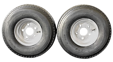 2-Pack Antego Trailer Tire On Rim 570-8 5.70-8 Load C 5 Lug Galvanized Wheel