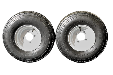 Antego Tire and Wheel (Set of 2) 5.70x8 Trailer Tire and Wheel Assemblies, White 4 Lug Trailer Tires and Wheels, 6 Ply, Load Range C