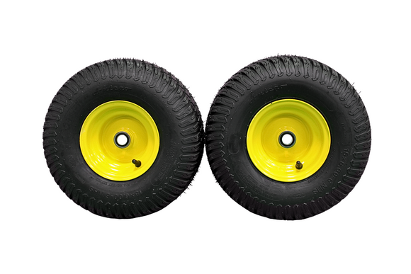 15×6.00-6 4 Ply Tires with 6×4.5 John Deere Wheels .75″ Bearing (Qty: 1 Assemblies)