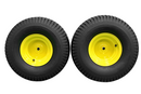 20x10.00-8 Tires with 8x7 John Deere Yellow Wheels 2 Ply for Lawn & Garden Mower Turf Tires (Set of 4)-1