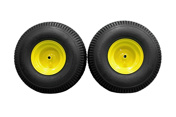 20x8.00-8 4 Ply Tires with 8x7 John Deere Yellow Wheels for Lawn & Garden Mower Turf Tires (Set of 4)