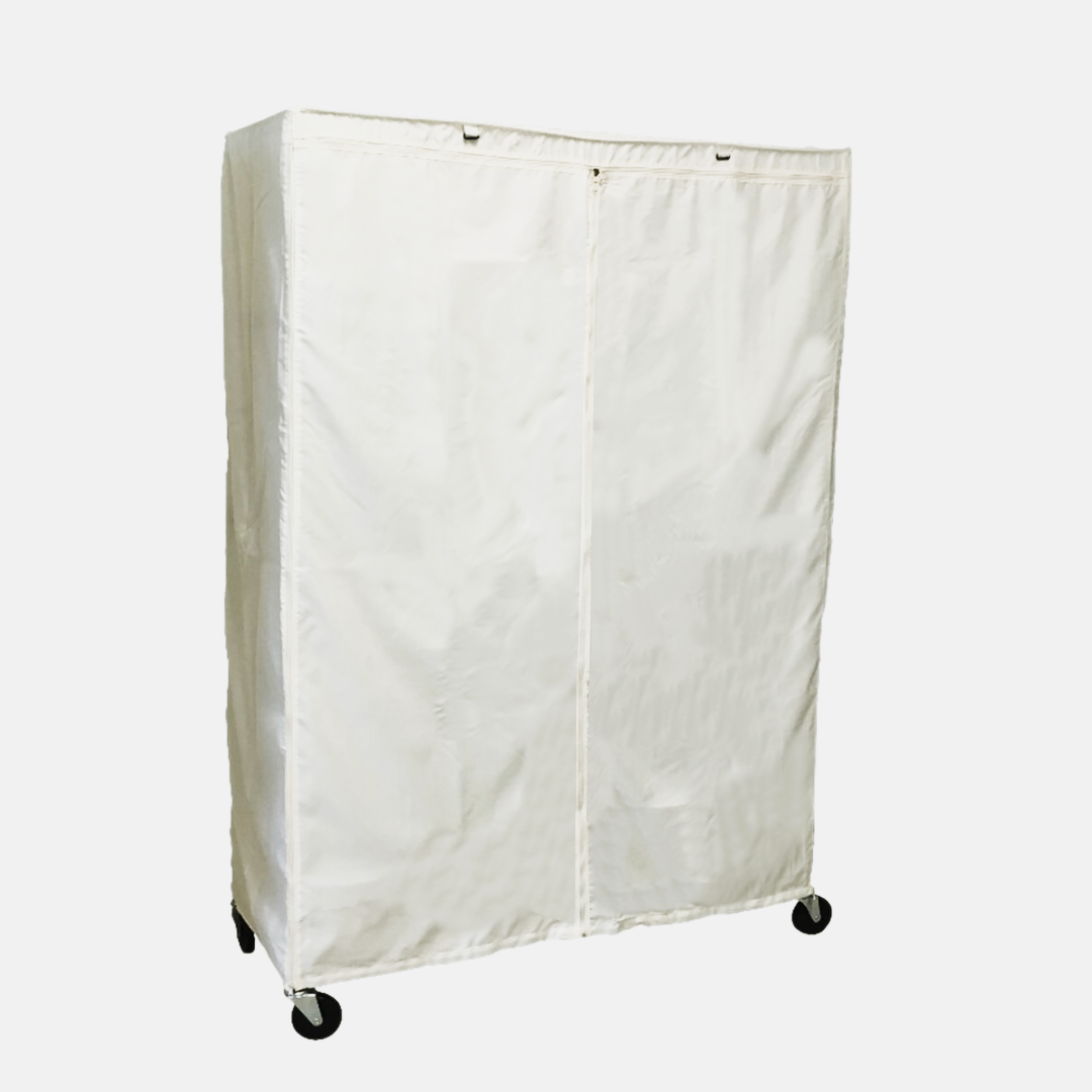 Storage Shelving Unit Cover, fits racks 48"W x 18"D x 72"H one side see through panel in Off White