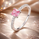 925 Sterling Silver Ring Size 6.0 with Pavé Setting CZ and Platinum Plating-1