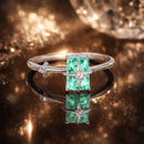 925 Sterling Silver 1.40mm Width CZ & Glass Ring Size 6 for Women-2