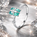 925 Sterling Silver 1.40mm Width CZ & Glass Ring Size 6 for Women-1