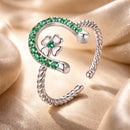 925 Sterling Silver Plated Platinum CZ Ring for Women-1