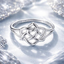 925 Sterling Silver Ring Size 6.0 with Platinum Plating-2