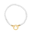 18K Yellow Gold Vermeil Pearl Infinity Lock Tennis Bracelet-3
