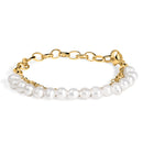 18K Yellow Gold Vermeil Cultured Pearl Station Link Bracelet-1