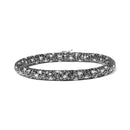 18K White Gold 20.0 Cttw Black and White Pave Set Diamond Eternity Snake Skin Style Tennis Bracelet (Black and G-H Color, SI1-SI2 Clarity) - Size 7"-7