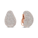 18K Rose Gold 13 1/5 Cttw Micro-Pave Diamond Sculptural Design Statement Omega Back Earrings (G-H Color, SI1-SI2 Clarity)-4