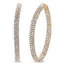 18K Rose Gold 6.90 Cttw Pave Set Diamond Inside Out Eternity Hoop Earrings (F-G Color, VS1-VS2 Clarity)-6