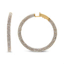 18K Rose Gold 6.90 Cttw Pave Set Diamond Inside Out Eternity Hoop Earrings (F-G Color, VS1-VS2 Clarity)-4