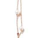 18K Rose Gold 1/2 Cttw Diamond and Freshwater Pearl Double Strand Station Necklace  (G-H Color, SI1-SI2 Clarity) - Adjustable up to 16" to 20"-8