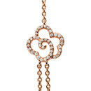 18K Rose Gold 1/2 Cttw Diamond and Freshwater Pearl Double Strand Station Necklace  (G-H Color, SI1-SI2 Clarity) - Adjustable up to 16" to 20"-10