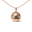 18K Rose Gold 3/8 Cttw Black and White Diamond Ball with Filigree Heart and Cluster Design 18" Pendant Necklace (Black and G-H Color, SI1-SI2 Clarity)-4
