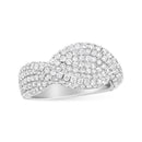 18K White Gold Cluster 2 1/4 Cttw Diamond Fashion Ring (F-G Color, VS1-VS2 Clarity) - Ring Size 7-4
