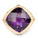 14K Yellow Gold Plated 8.40 Carat Genuine Amethyst .925 Sterling Silver Ring-4
