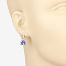 3.86 Carat Genuine Tanzanite and White Diamond 14K Yellow Gold Earrings-3