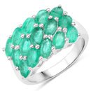3.00 Carat Genuine Emerald .925 Sterling Silver Ring-1