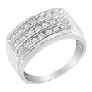 14K White Gold Men's Diamond Channel Set Band Ring (1 cttw, H-I Color, SI2-I1 Clarity)-3