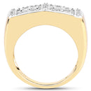 14K Yellow Gold Plated 0.19 Carat Genuine White Diamond .925 Sterling Silver Ring-2