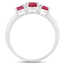 1.15 Carat Genuine Ruby 14K White Gold Ring-2