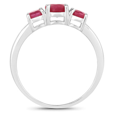 1.15 Carat Genuine Ruby 14K White Gold Ring - 0
