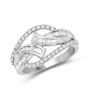 0.72 Carat Genuine White Diamond 14K White Gold Ring (E-F-G Color, VS-SI Clarity)-1