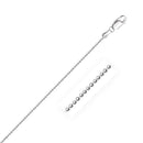 14k White Gold Diamond-Cut Bead Chain 1.2mm-7
