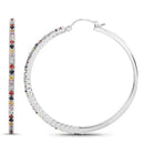 2.24 Carat Genuine Multi Sapphire .925 Sterling Silver Earrings-2