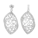 0.73 Carat Genuine White Diamond .925 Sterling Silver Earrings-3