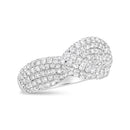 18K White Gold Cluster 2 1/4 Cttw Diamond Fashion Ring (F-G Color, VS1-VS2 Clarity) - Ring Size 7-2