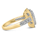 14K Yellow Gold 1 1/2 Cttw Diamond Heart Shaped Composite Ring (H-I Color, SI2-I1 Clarity) - Ring Size 7-2