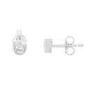 10K White Gold 1/5 Cttw Round Brilliant-Cut Near Colorless Diamond Bezel-Set Stud Earrings (H-I Color, I1-I2 Clarity)-2