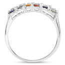 3.61 Carat Genuine Multi Sapphire .925 Sterling Silver Ring-2