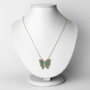 2.60 Carat Genuine Emerald and White Zircon .925 Sterling Silver Necklace-2