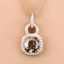 IGI Certified 2.50 Carat Genuine Brown Diamond Center and 0.31cttw White Diamond 18K Yellow Gold Pendant (2.81cttw)-3