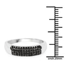 0.22 Carat Genuine Black Diamond .925 Sterling Silver Ring-3
