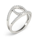 14k White Gold Diamond Loop Style Dual Band Ring (1/2 cttw)-3