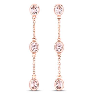 1.62 Carat Genuine Morganite .925 Sterling Silver Earrings