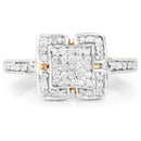 14K Yellow Gold Plated 0.24 Carat Genuine White Diamond .925 Sterling Silver Ring-3