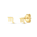 14k Yellow Gold Scorpio Stud Earrings-1