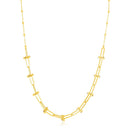 14k Yellow Gold Beaded U Link Chain Necklace-1