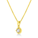 14K Yellow Gold Plated .925 Sterling Silver 1/2 Cttw Brilliant Round Cut Diamond Solitaire Milgrain 18" Pendant Necklace (K-L Color, I2-I3 Clarity)-6