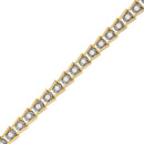 14K Yellow Gold Plated .925 Sterling Silver 2.00 Cttw Miracle Set Diamond Wave Link Bracelet (L-M Color, I2-I3 Clarity) - Size 7.25"-2