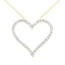10k Yellow Gold Plated .925 Sterling Silver 3.0 cttw Round-Cut Diamond Open Heart Pendant Necklace (J-K Color, I1-I2 Clarity) - 18"-1